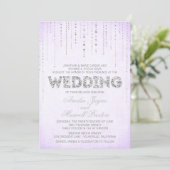 Lavender & Silver Glitter Blik Weddenschap Kaart (Staand voorkant)