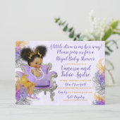 Lavender Silver Gold Waterverf Baby shower Kaart (Staand voorkant)