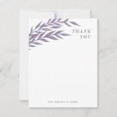 Lavender Simple Branch Merci Note (Devant)