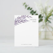 Lavender Simple Branch Merci Note (Debout devant)