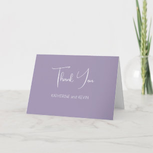 Lavender Simple Weddenschap Hartelijk dank Bedankkaart