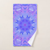 Lavender Sky Blue Paars Sparkle Damask Bad Handdoek (Handdoek)