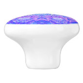 Lavender Sky Blue Paars Sparkle Damask Keramische Knop (Zijkant)