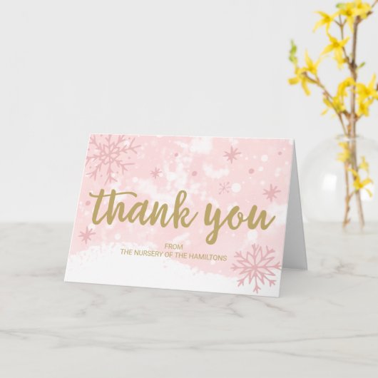 Lavender Snowflakes Winter Baby shower Hartelijk d Kaart (Gele Bloem)