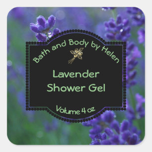 Lavender Soap Label - vierkant met zwart lijst