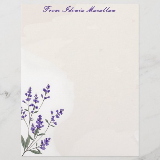Lavender Sprig Briefhoofd (Voorkant)