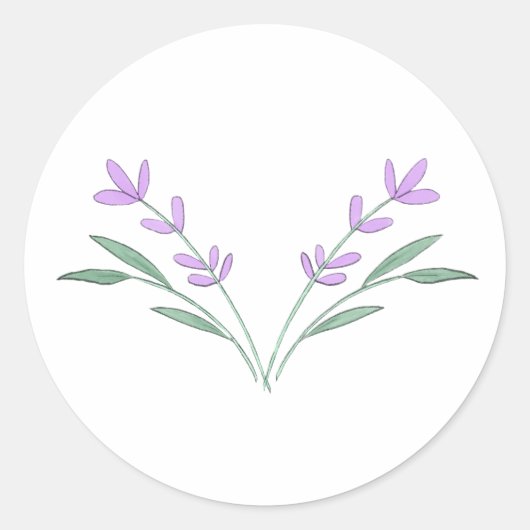 Lavender Sprig Envelope Seals Ronde Sticker (Voorkant)