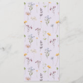 Lavender Spring Wildflower Meadow Garden Wedding Menu (Achterkant)
