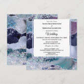 *~* Lavender Stars RSVP Website AGATE AR13 Wedding Kaart (Voorkant / Achterkant)