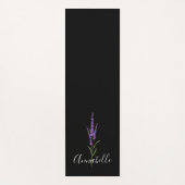 Lavender Stem on Black Personalized Yoga Mat (Voorkant)