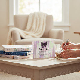 Lavender Stripe Book Gift Request Card Informatiekaartje