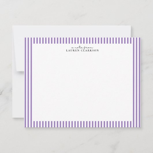 Lavender Stripe Border Note Card Kaart (Voorkant)