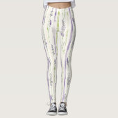 Lavender Stripes Floral   Leggings (Voorkant)