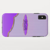 Lavender Stripes iPhone XS Max Coque (Dos (Horizontal))