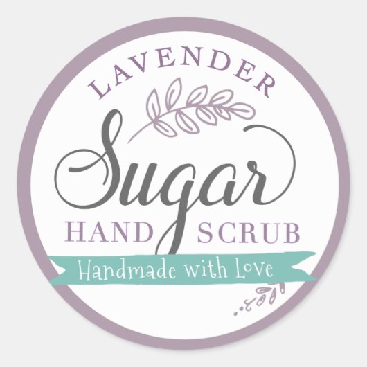 Lavender Sugar Scruter Étiquettes Custom Mason Jar (Devant)