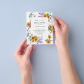Lavender Sunflower Budget Bridal Shower Uitnodigin Flyer (Hand)