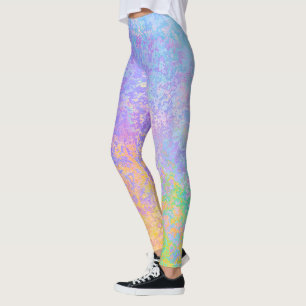 Lavender Sunrise Pastel Neon Alcohol Inkt Abstract Leggings
