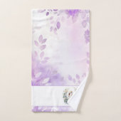 Lavender Swan and Floral Towel Set  (Serviette à main)