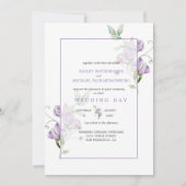 Lavender Sweet Peas Floral Wedding Invitation (Devant)