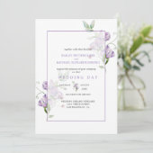 Lavender Sweet Peas Floral Wedding Invitation (Debout devant)