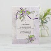 Lavender Sweet Peas Wedding Invitation Kaart (Staand voorkant)
