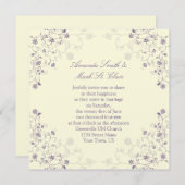 Lavender Swirls on Cream Wedding Invitation Kaart (Voorkant / Achterkant)