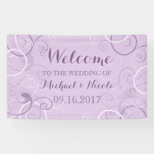 Lavender Swirls Weddenschap Welkomstteken Spandoek