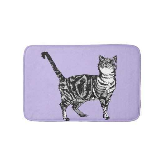 Lavender Tabby Cat Pastel Girls Katten Pat Mat (Voorkant)