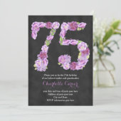 Lavender tableau noir 75e anniversaire invitation  (Debout devant)