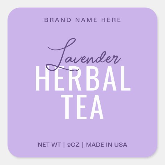 Lavender Tea Product Label Stickers Verpakking (Voorkant)