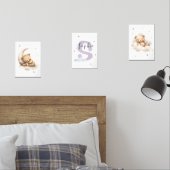 Lavender Teddy Bear Nursery Wall Art Custom Name (Chambre à coucher)