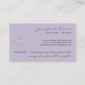 Lavender Theme Pastry Chef Home Made Bakery Visitekaartje (Achterkant)