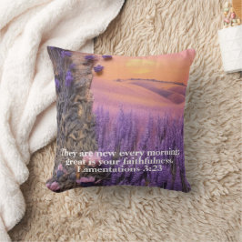 Lavender Throw Pillow Lamentations 3:23 Kussen