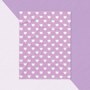 Lavender Tiny Hearts Fleece Deken