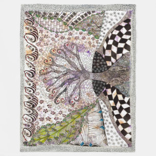 Lavender Tree Blanket Fleece Deken