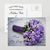 Lavender Tulip Flowers Enregistrer La Carte Mariag (Devant / Derrière)