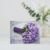 Lavender Tulip Flowers Enregistrer La Carte Mariag (Debout devant)