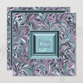 Lavender Turquoise bleu mariage invitations (Devant / Derrière)