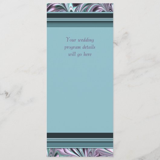 Lavender Turquoise Blue Wedding Programme (Dos)