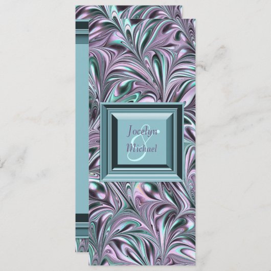 Lavender Turquoise Blue Wedding Programme (Devant / Derrière)