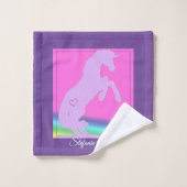 Lavender Unicorne Silhouette Enfants (Gant de toilette)