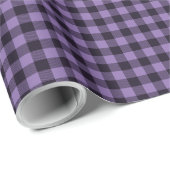 Lavender Vakantie Paarse Gingham Geruit Cadeaupapier (Rol Hoek)