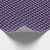 Lavender Vakantie Paarse Gingham Geruit Cadeaupapier (Hoek)