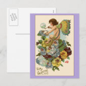 Lavender Valentijn Card Feestdagenkaart (Voorkant / Achterkant)