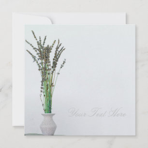 Lavender Vase Minimalism Jouw tekst Flat Kaart