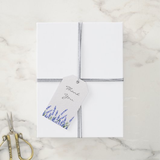 Lavender-veld Cadeaulabel (Met Touw)