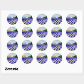 Lavender-velden Landschap Ronde Sticker (Vel)