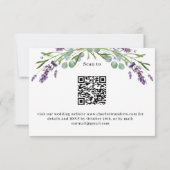 Lavender vert code QR réponse du mariage RSVP (Dos)