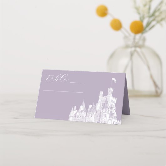 Lavender Vintage Castle Illustration Wedding (Voorkant)