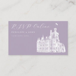 Lavender Vintage Castle RSVP Trouwwebsite Informatiekaartje